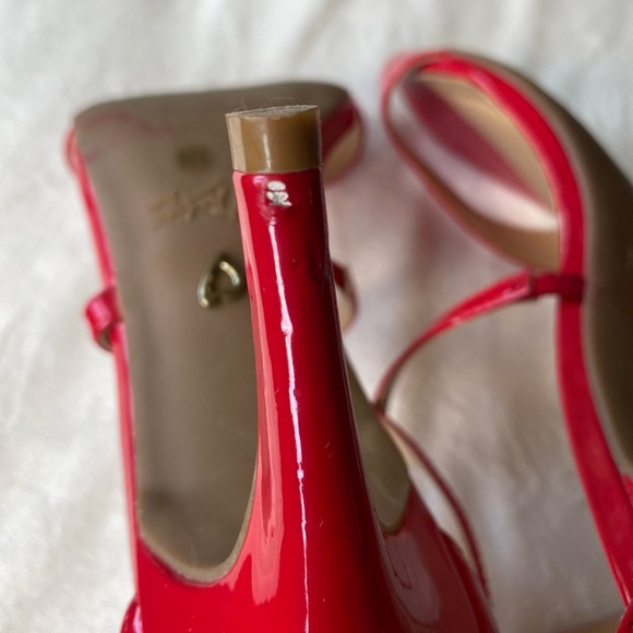 Thalia Sodi Red Patent Leather Strappy Sandals - Picture 7 of 10
